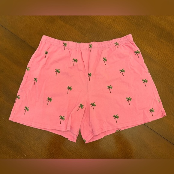 Other - Pink & Green Palm Trees 100% Cotton Shorts Size M